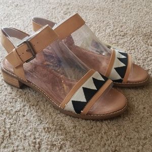 black leather with suede women's camilia sandals